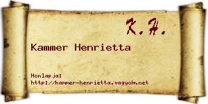 Kammer Henrietta névjegykártya